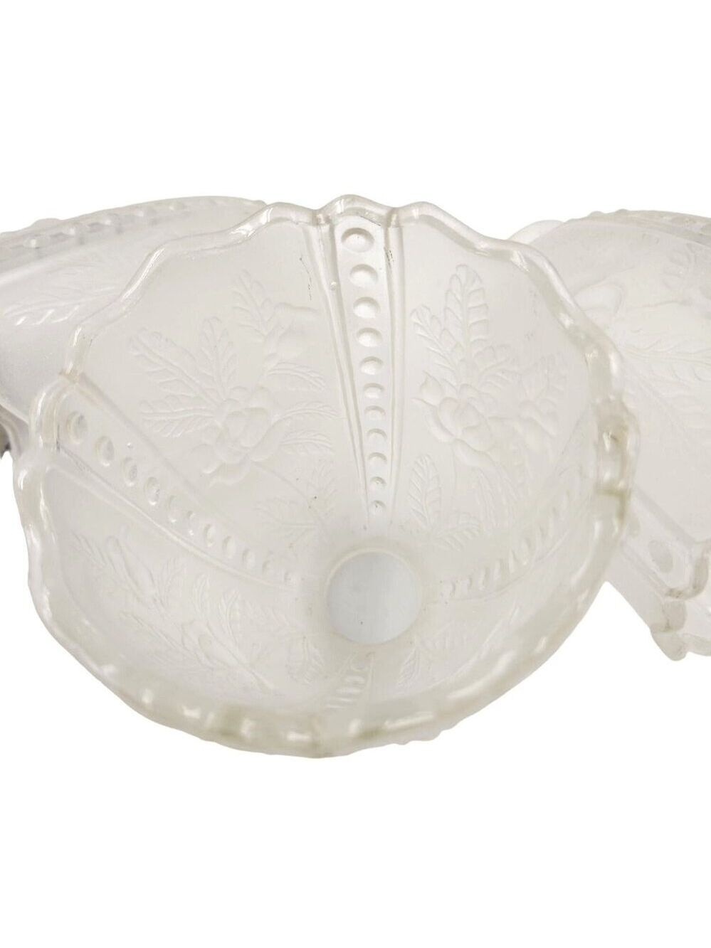 Vintage Frosted Glass Ruffled Lamp Shade Replacement Bell Light Cover 6 Inch - Picture 4 of 9